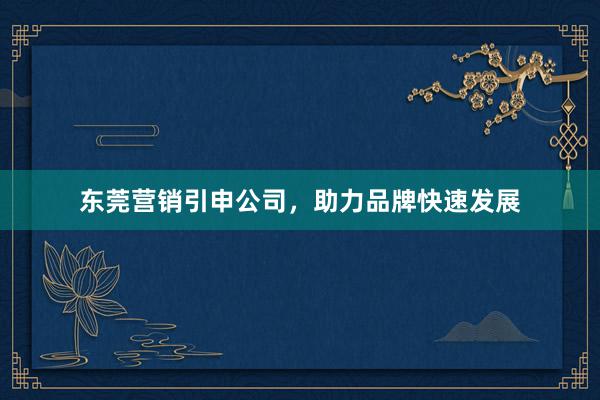 东莞营销引申公司，助力品牌快速发展